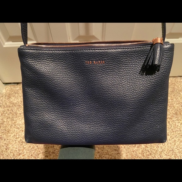 Ted Baker London Bags Ted Baker Macey Double Zip Leather Navy